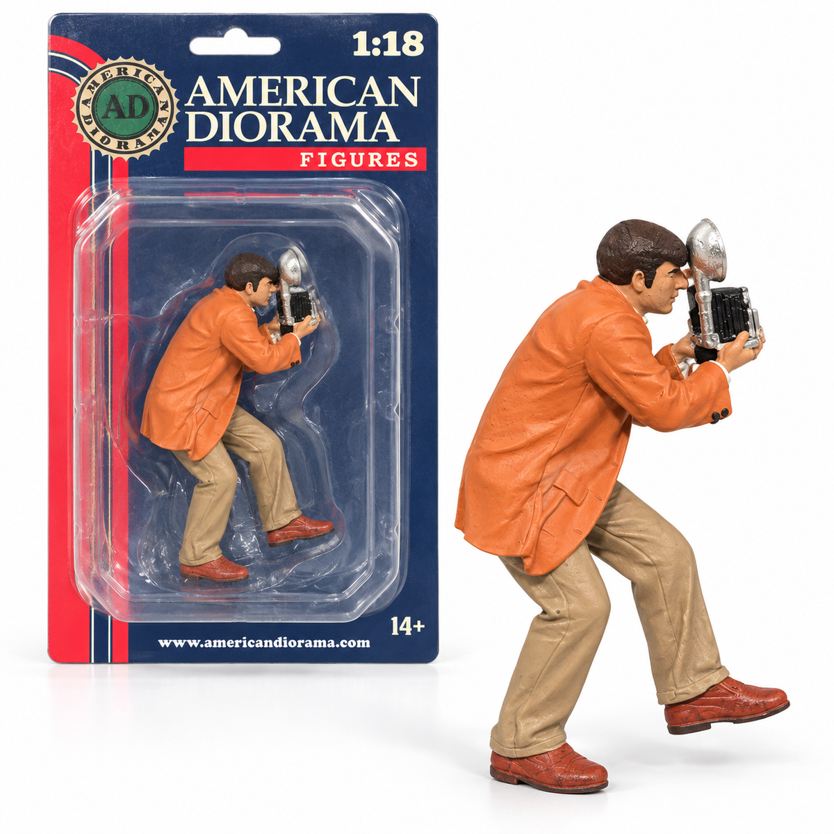 Figurine photographe avec appareil vintage American Diorama 1:18