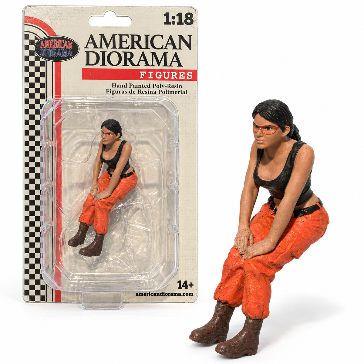 Figurine mécanicienne assise American Diorama 1:18