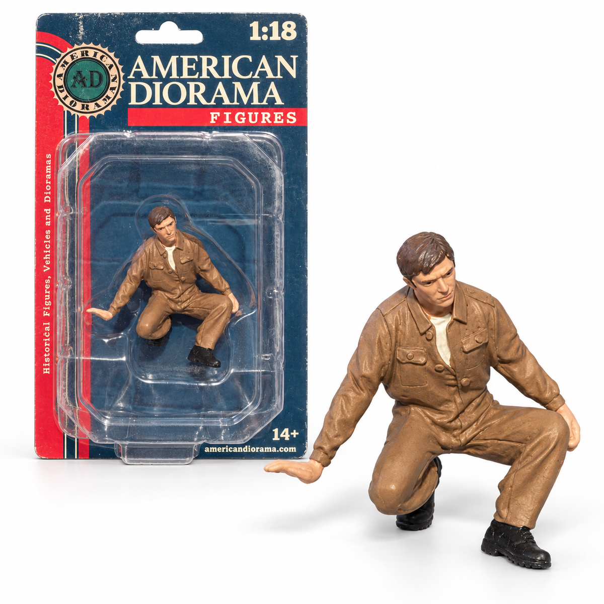 Figurine homme accroupi American Diorama 1:18