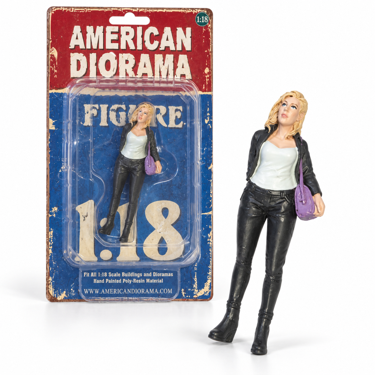 Figurine femme avec sac American Diorama 1:18