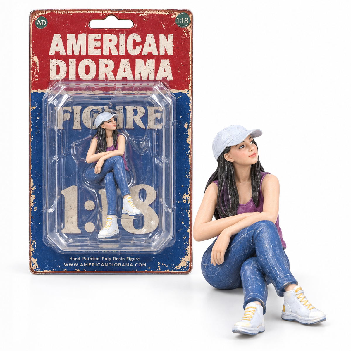 Figurine femme assise American Diorama 1:18