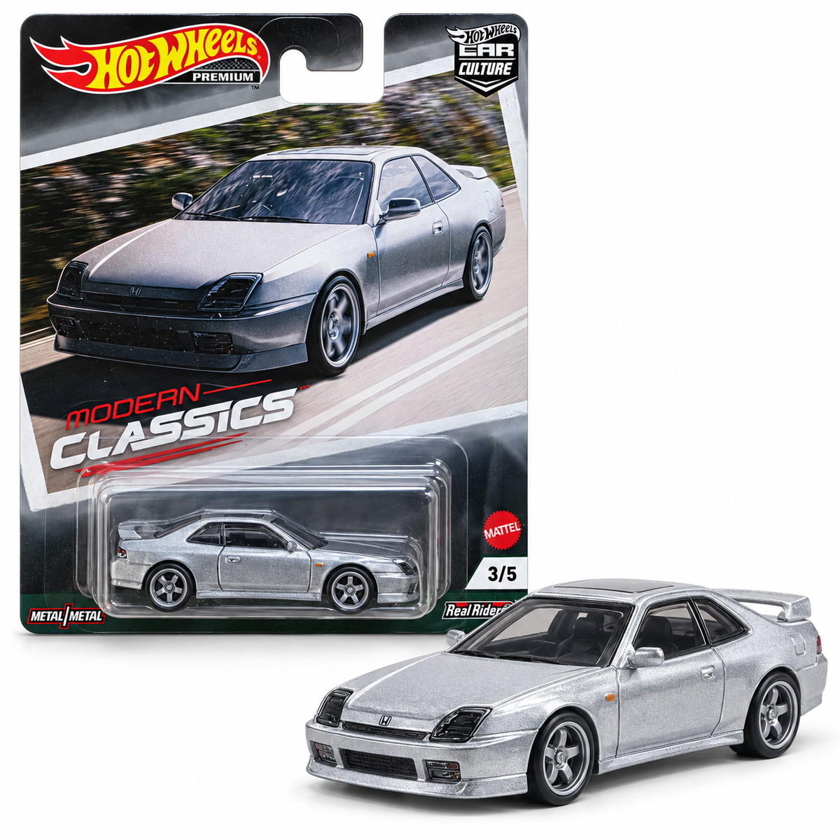 Honda Prelude 1992 grise 3/5 – Hot Wheels Premium Modern Classics