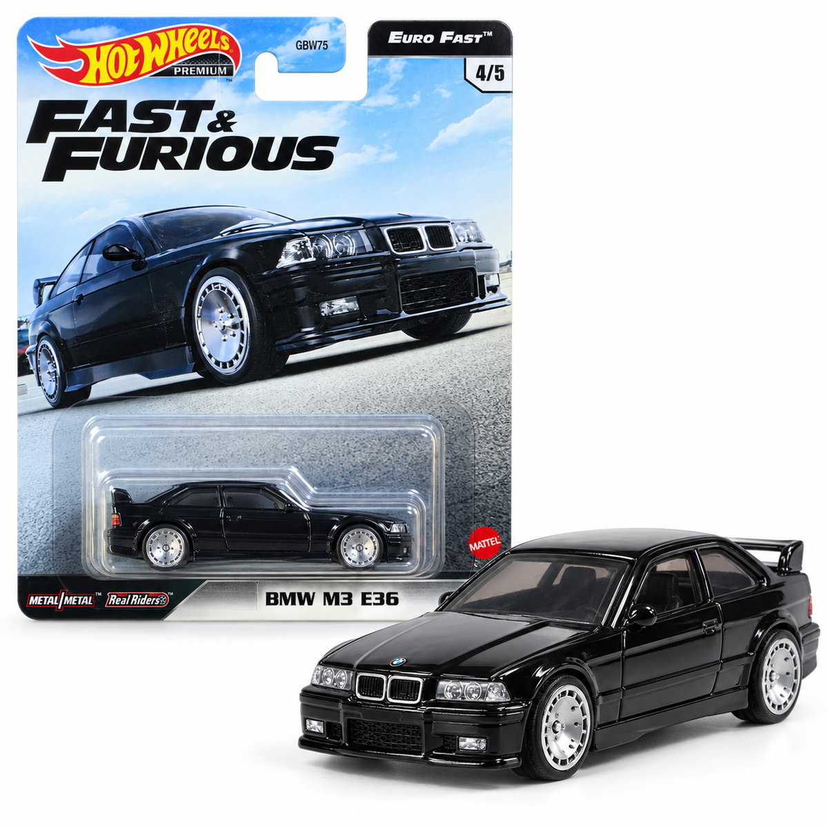 BMW M3 E36 noire 4/5 – Hot Wheels Premium Fast &amp; Furious Euro Fast