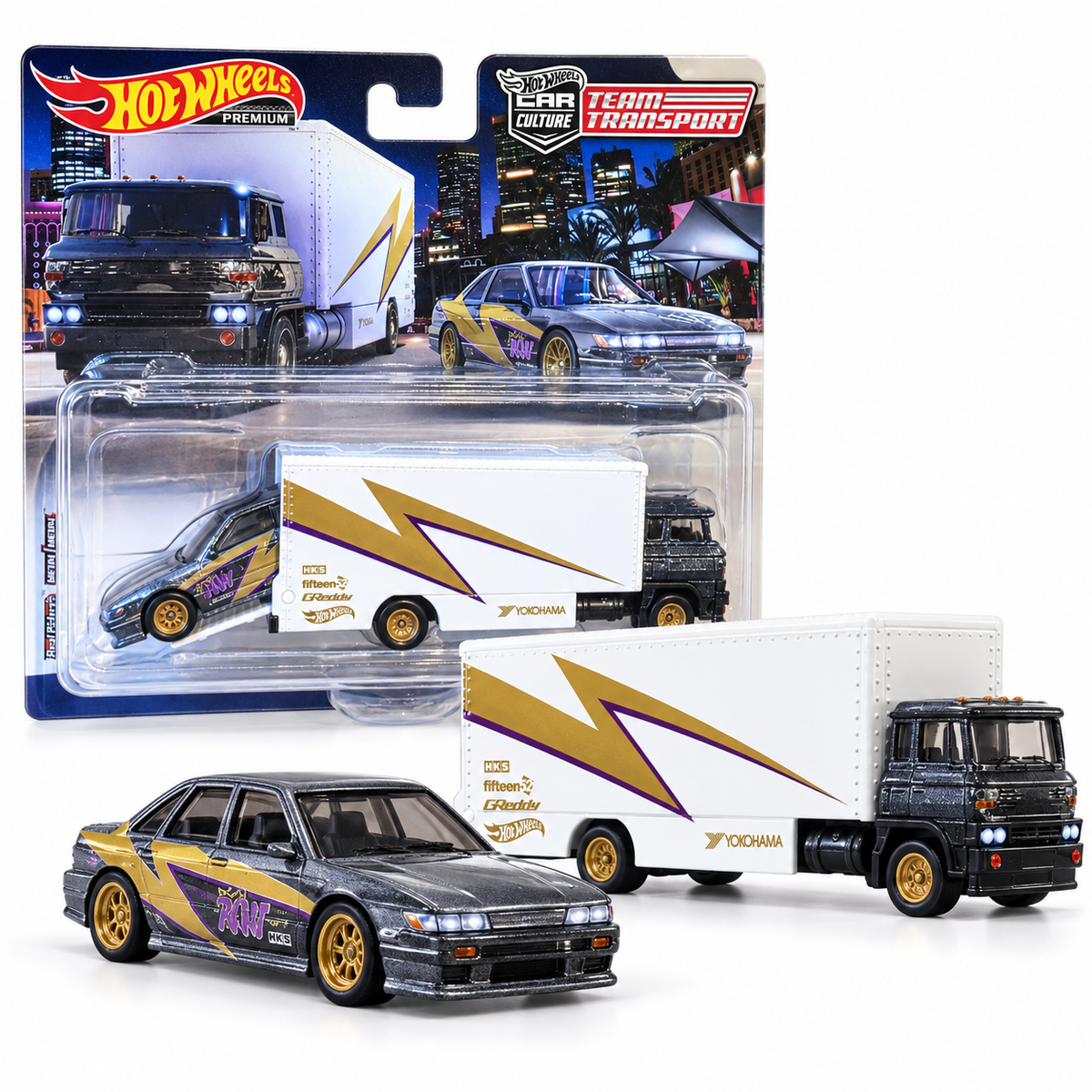 Nissan Silvia S13 et Sakura Sprinter Yokohama – Hot Wheels Team Transport  Marque : Hot Wheels Premium