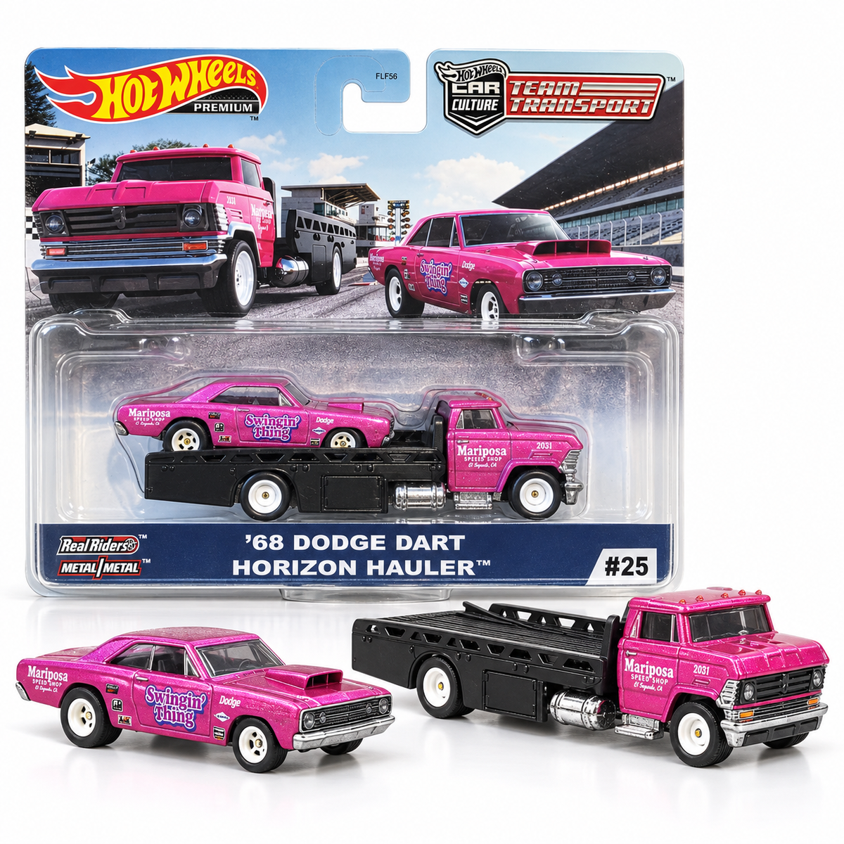 Dodge Dart 1968 Swingin’ Thing avec Horizon Hauler 1:64 – Hot Wheels Team Transport