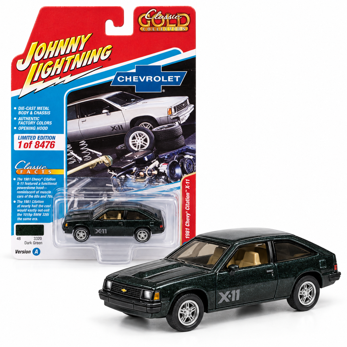 Chevrolet Citation X-11 1981 vert foncé 1:64 – Johnny Lightning