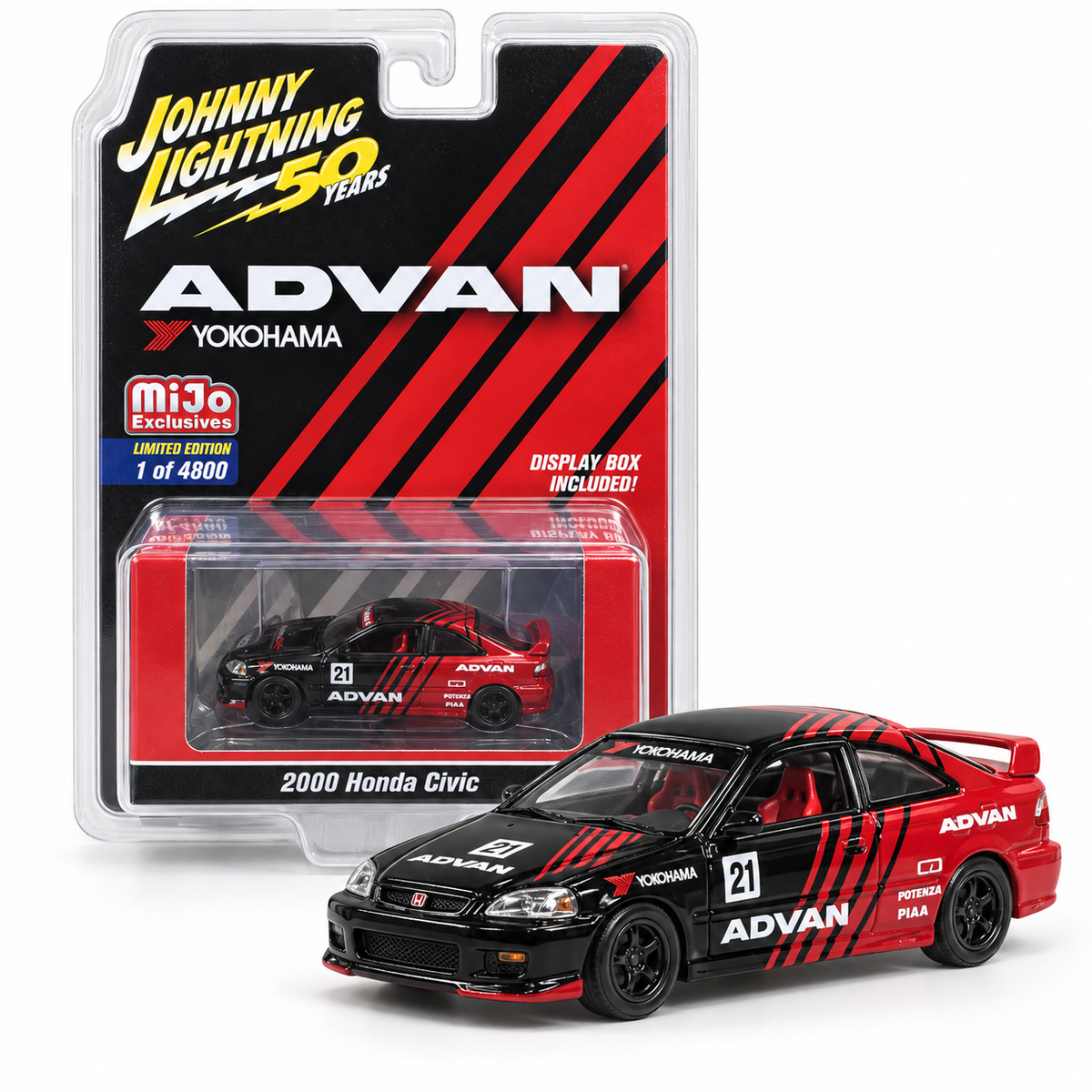 Honda Civic 2000 Advan Yokohama #21 1:64 – Johnny Lightning Mijo Exclusives