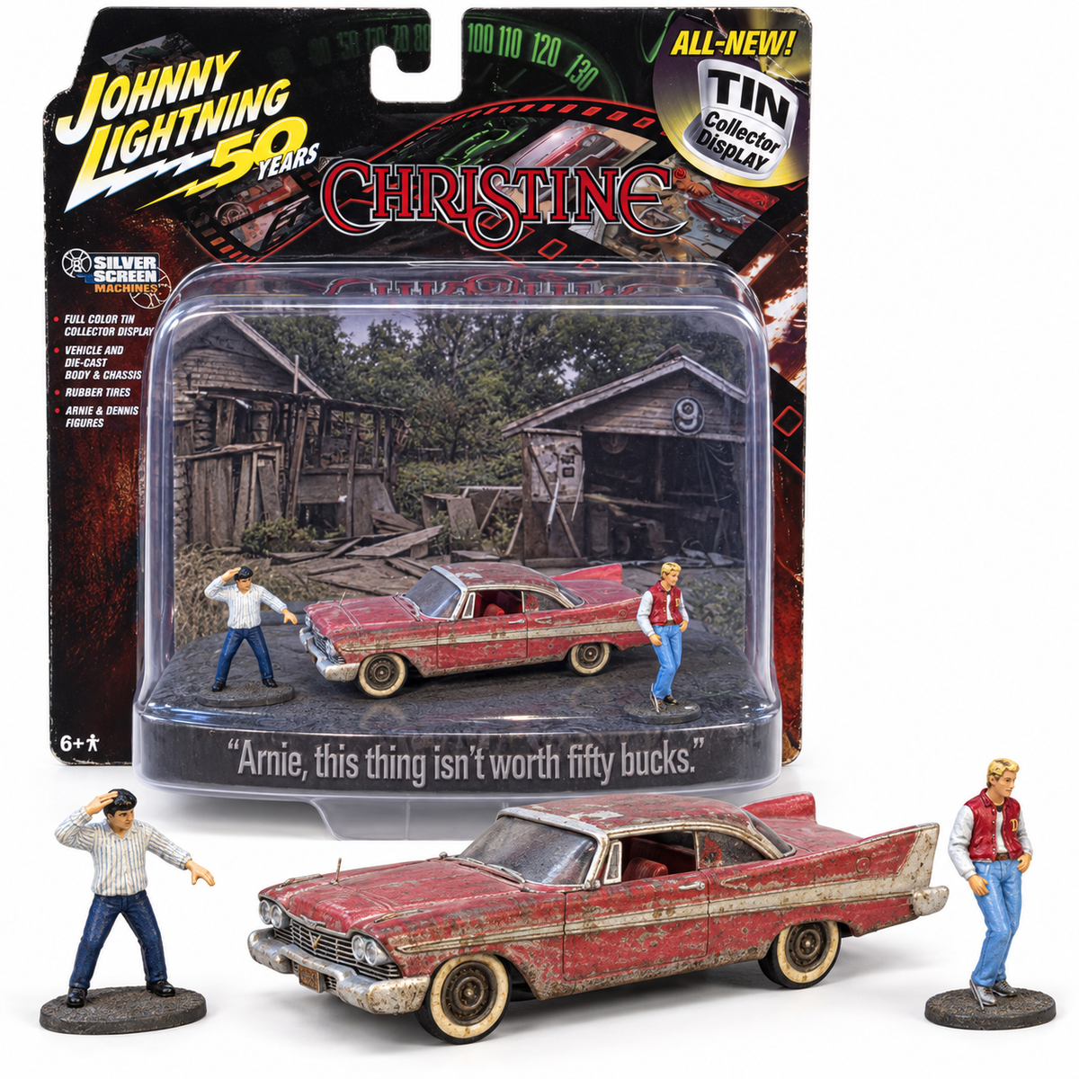Christine Plymouth Fury 1958 avec Arnie et Dennis 1:64 – Johnny Lightning