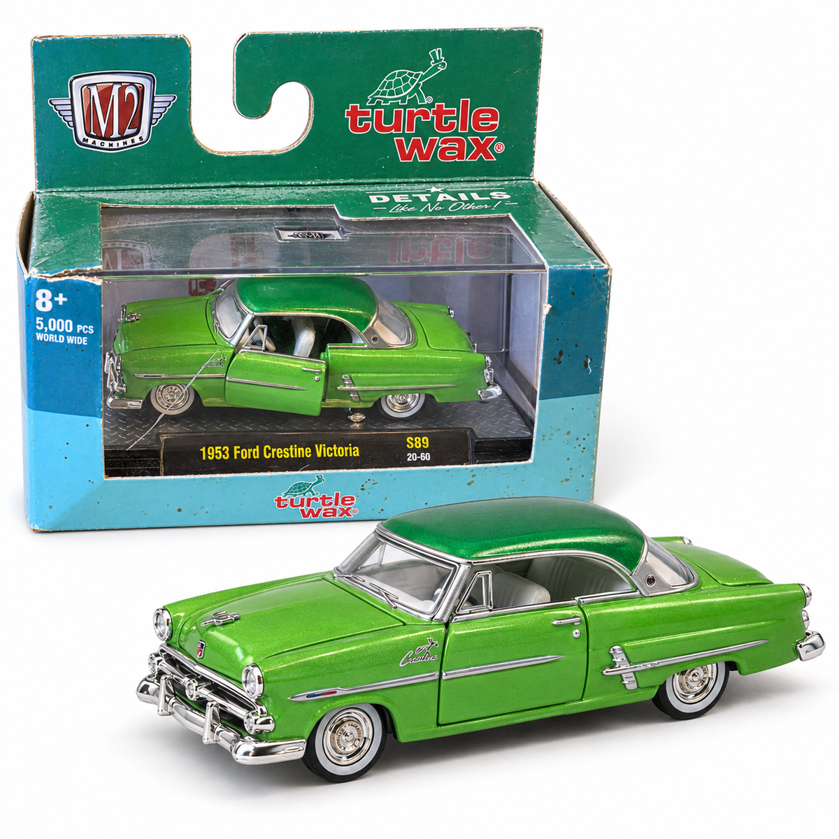 Ford Crestline Victoria 1953 verte Turtle Wax 1:64 – M2 Machines