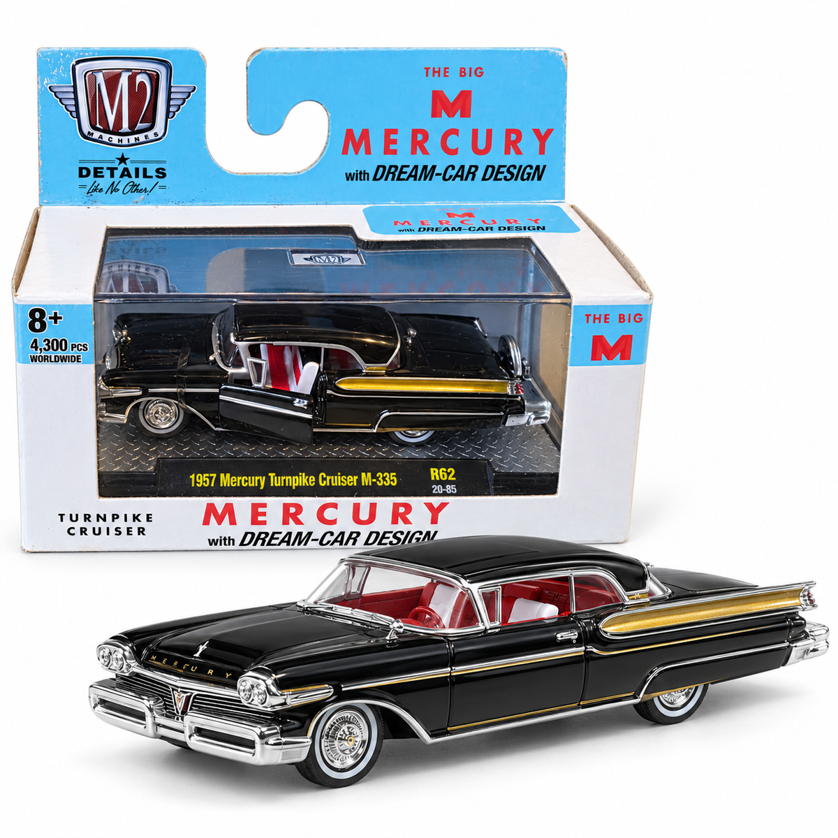 Mercury Turnpike Cruiser M-335 1957 noire 1:64 – M2 Machines