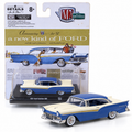 Ford Fairlane 500 1957 bleue et crème 1:64 – M2 Machines Auto-Drivers
