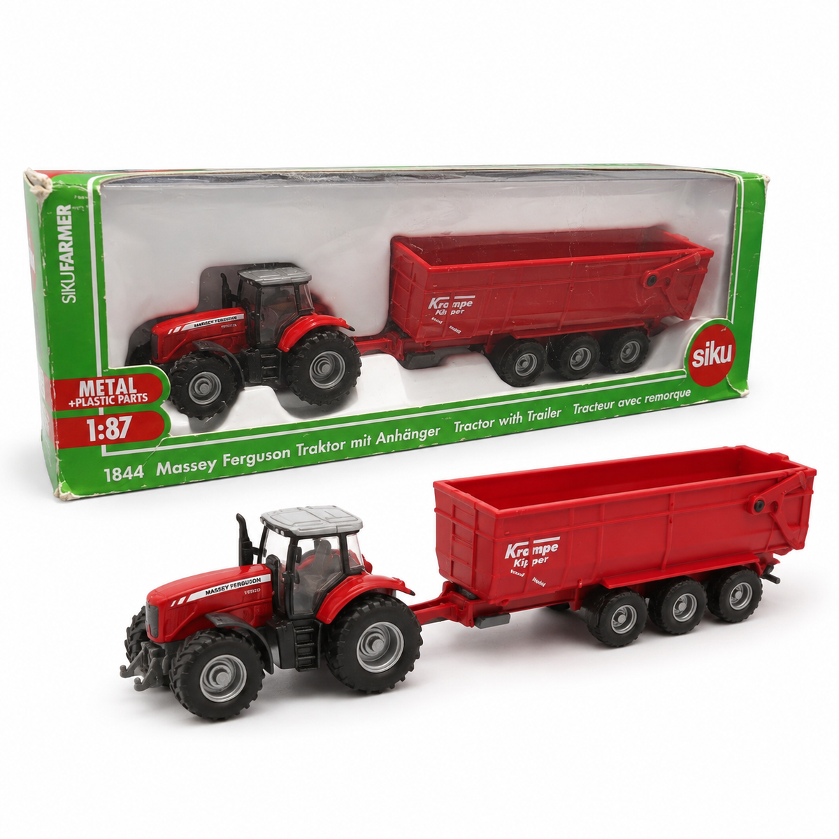 Massey Ferguson 8480 avec remorque basculante Krampe