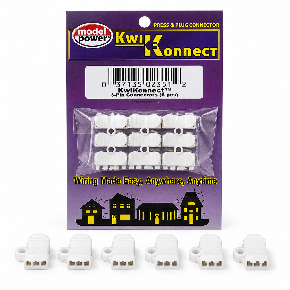 Model Power KwiKonekt 2351 Connecteurs 3 broches – Paquet de 6