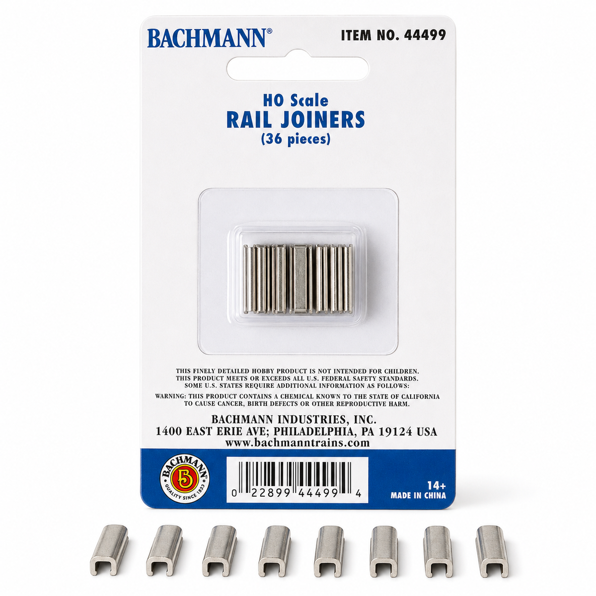 Bachmann 44499 Éclisses de rail HO nickel-argent – 36 pièces