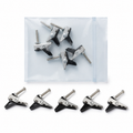 Lot de 5 pinces crocodiles à barillet fileté avec isolant noir
