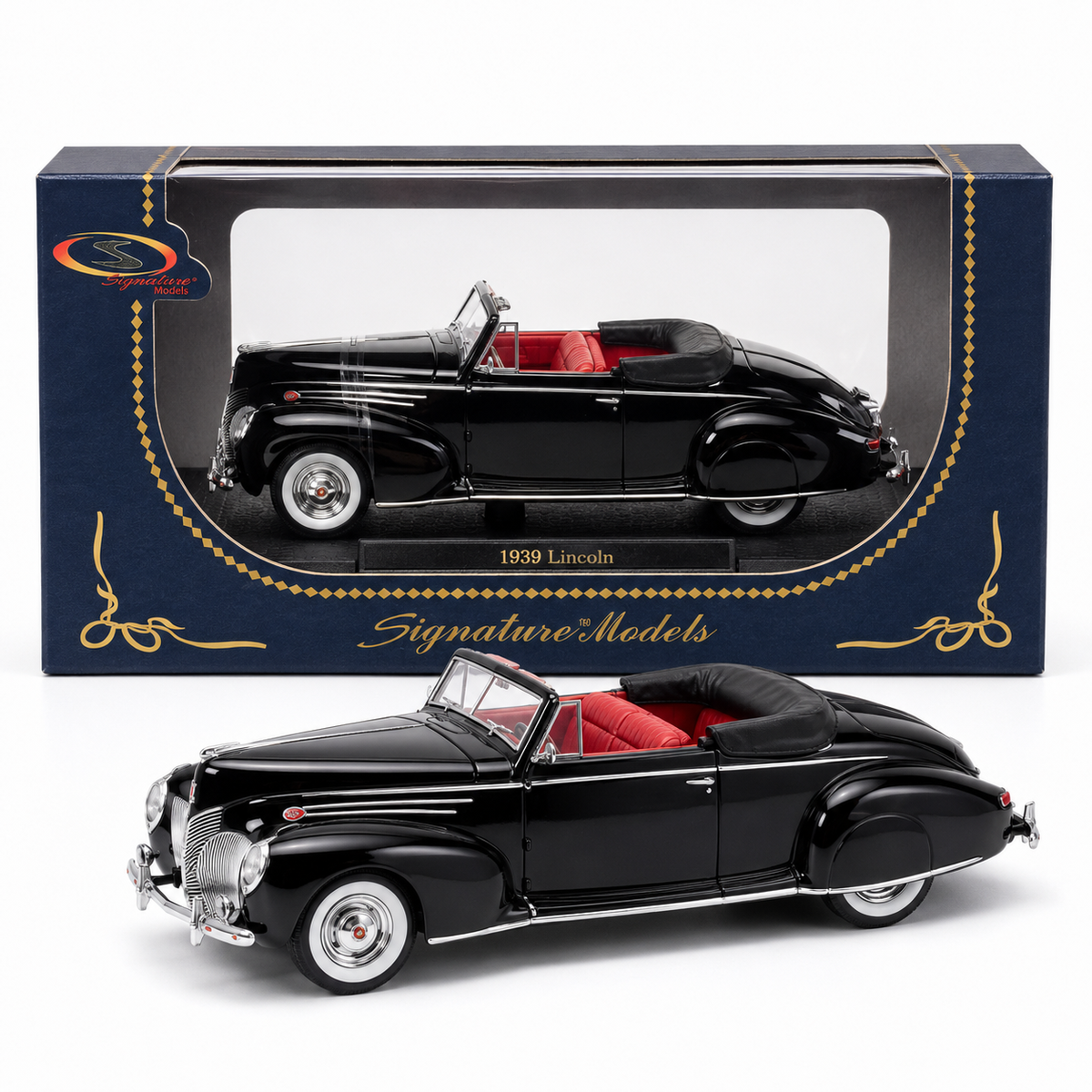 Signature Models Lincoln Zephyr Cabriolet 1939 noire 1:32