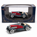 Signature Models Duesenberg SSJ Cabriolet 1935 bleu et rouge 1:32