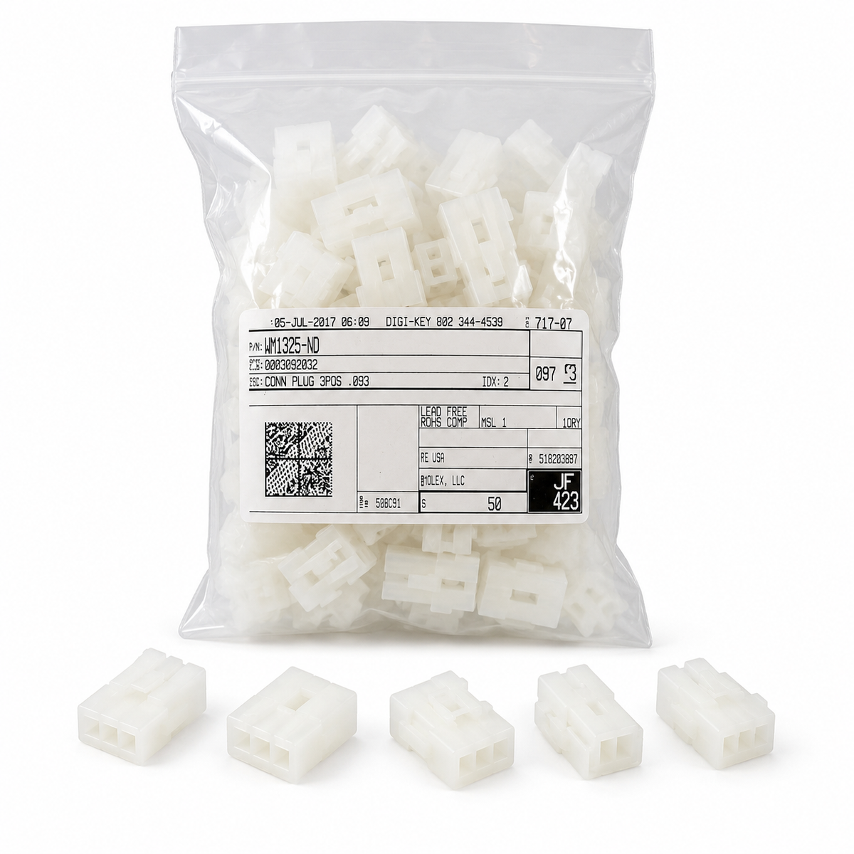 Lot de 50 boîtiers Molex .093 à 3 positions – 03-09-2032