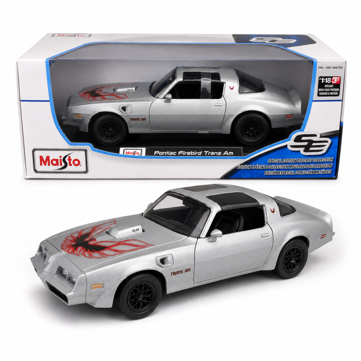 Maisto Pontiac Firebird Trans Am 1978 argentée 1:18