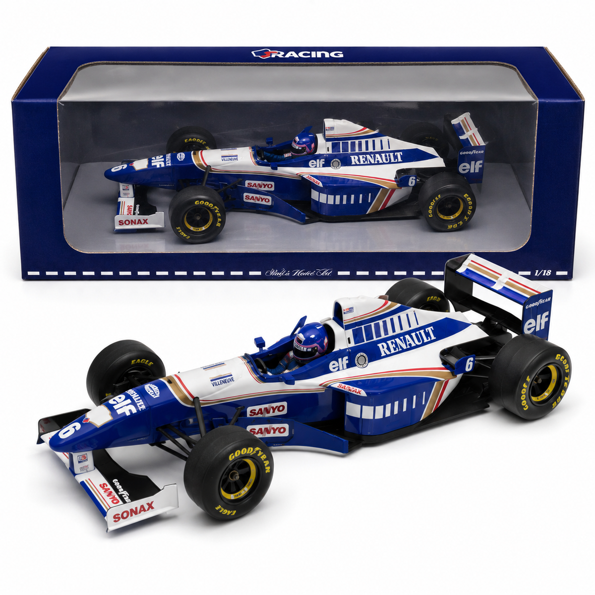 Williams Renault FW18 Jacques Villeneuve #6 1996 1:18