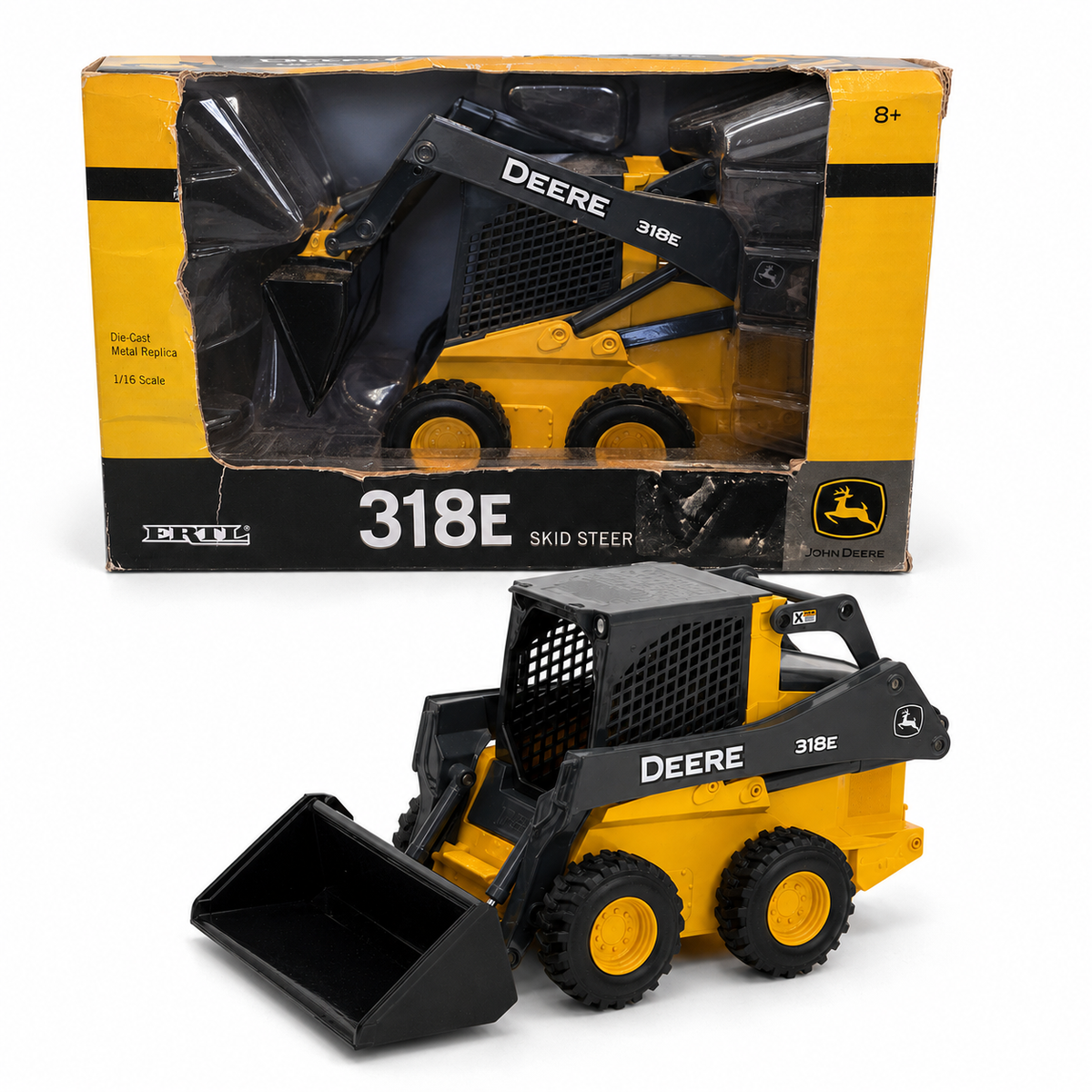 ERTL John Deere 318E chargeur compact Skid Steer 1:16