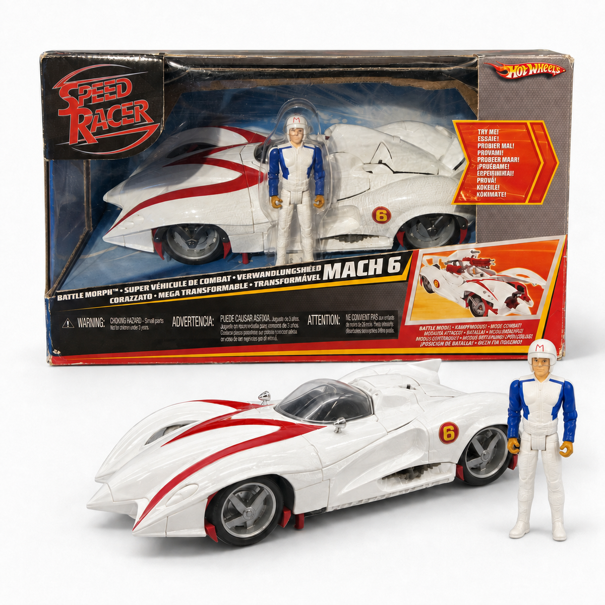 Hot Wheels Speed Racer Mach 6 Battle Morph avec figurine 2008