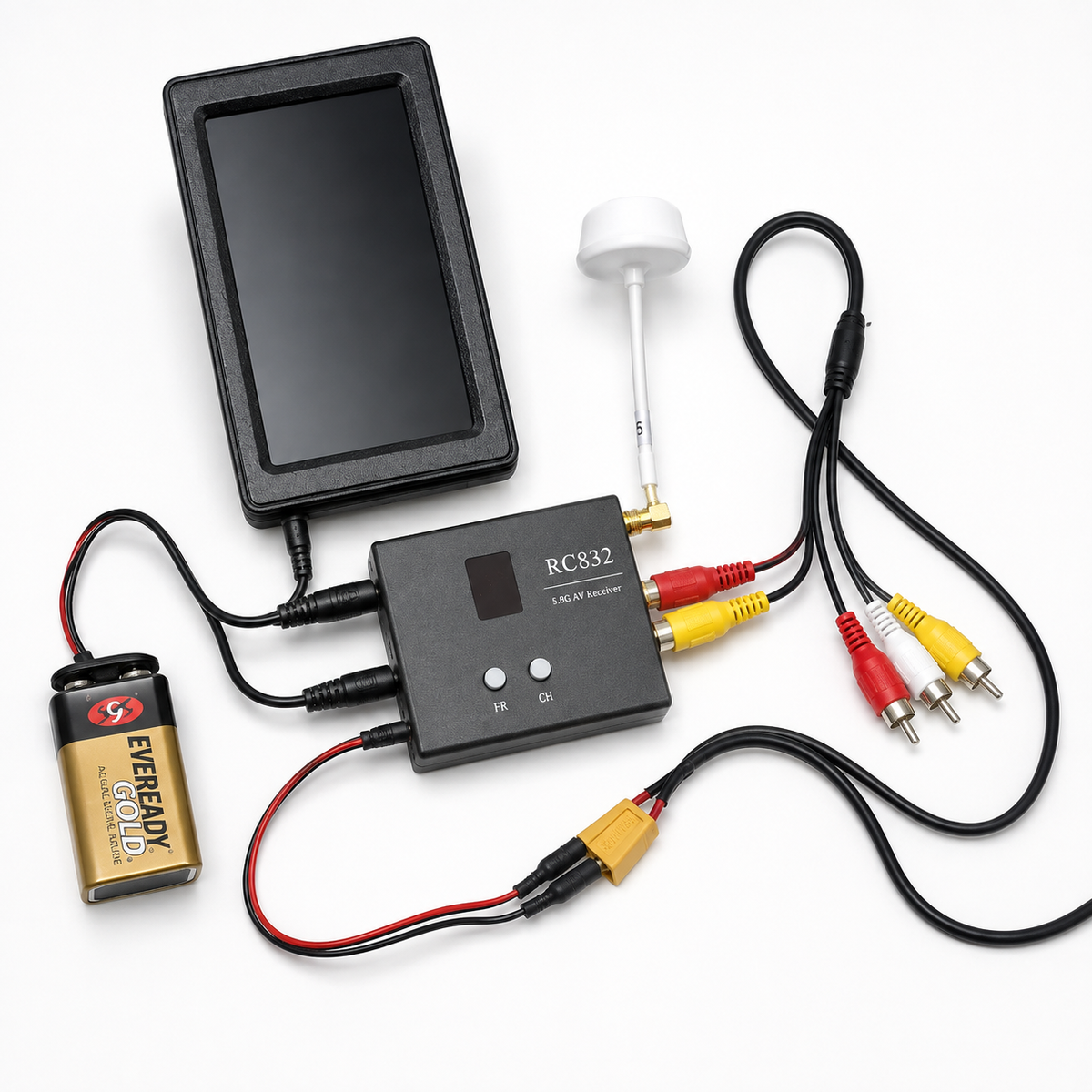 Kit récepteur vidéo FPV RC832 5,8 GHz avec moniteur