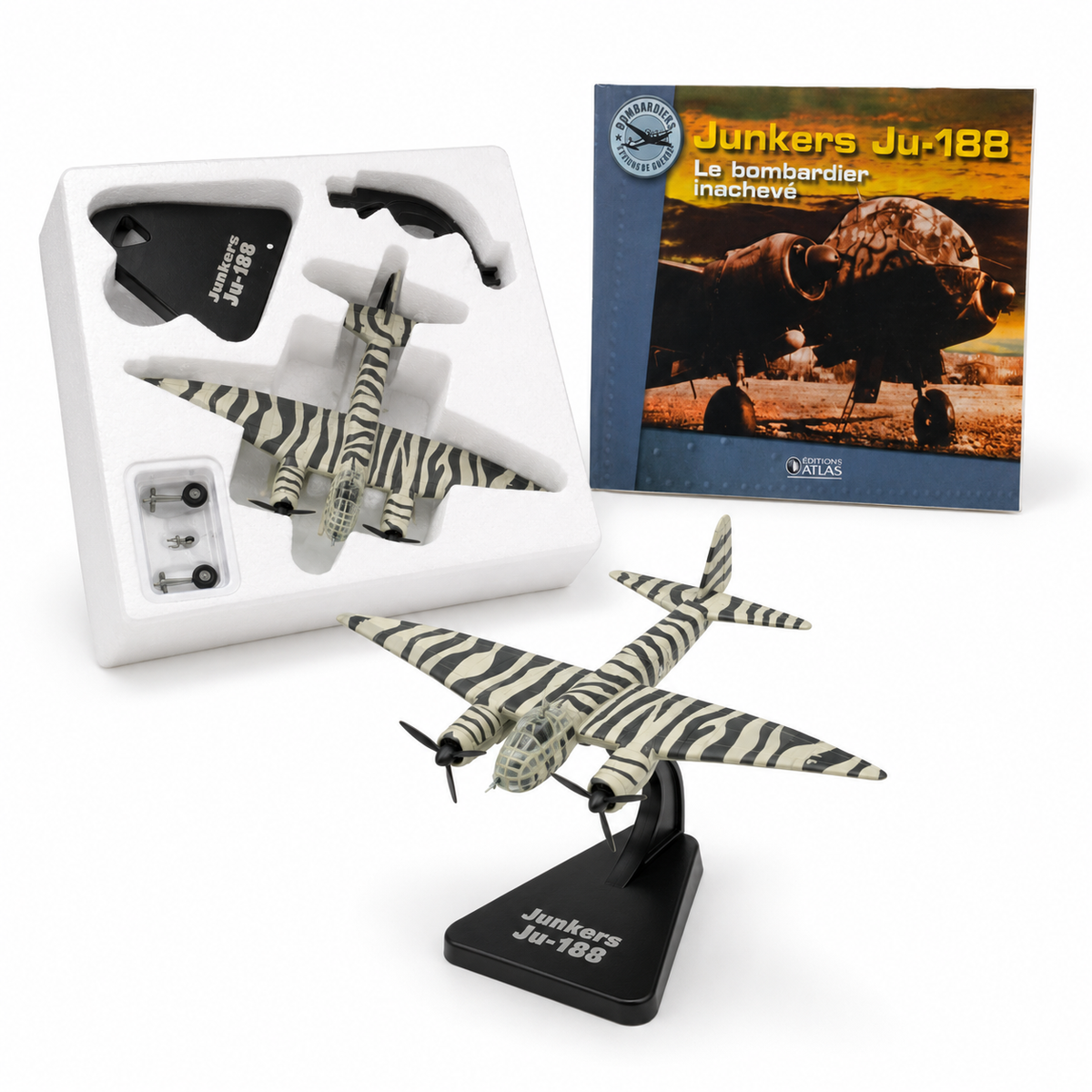Junkers Ju 188 camouflage zébré – Avion militaire Atlas 1:144