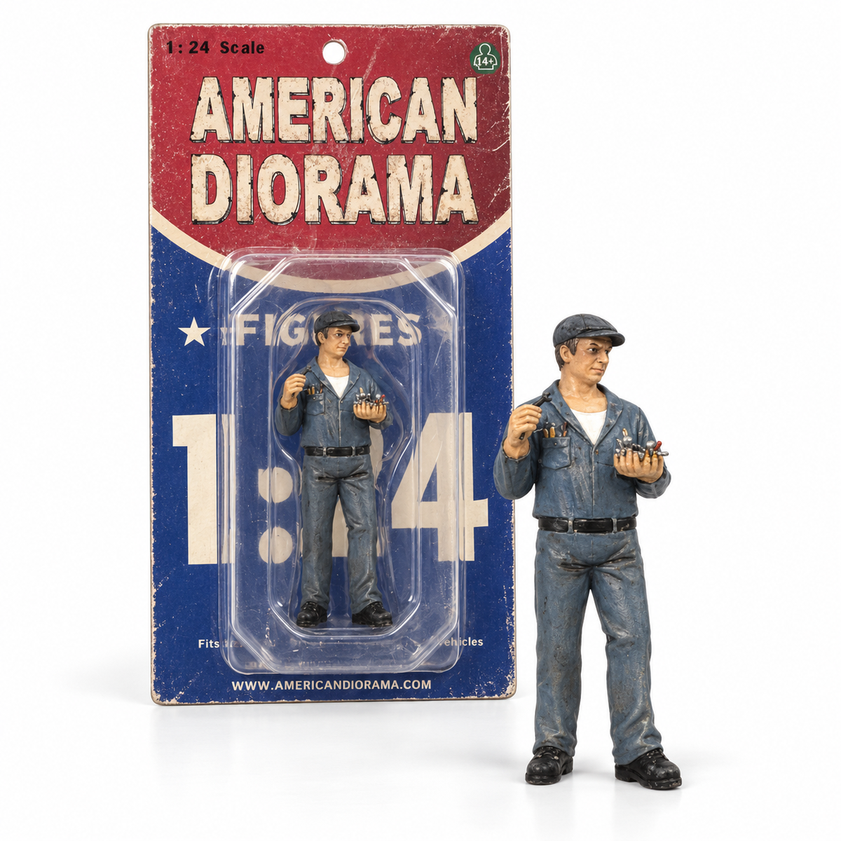 Figurine mécanicien American Diorama 1:24 pour diorama automobile