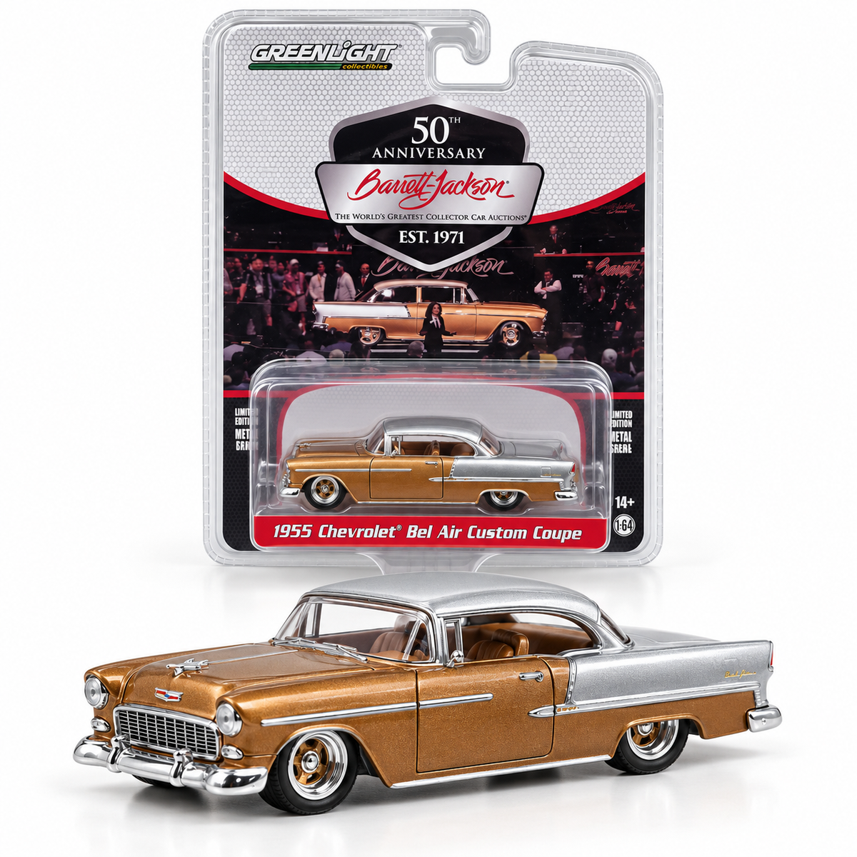 GreenLight Barrett-Jackson 50e anniversaire – Chevrolet Bel Air Custom Coupe 1955 1:64