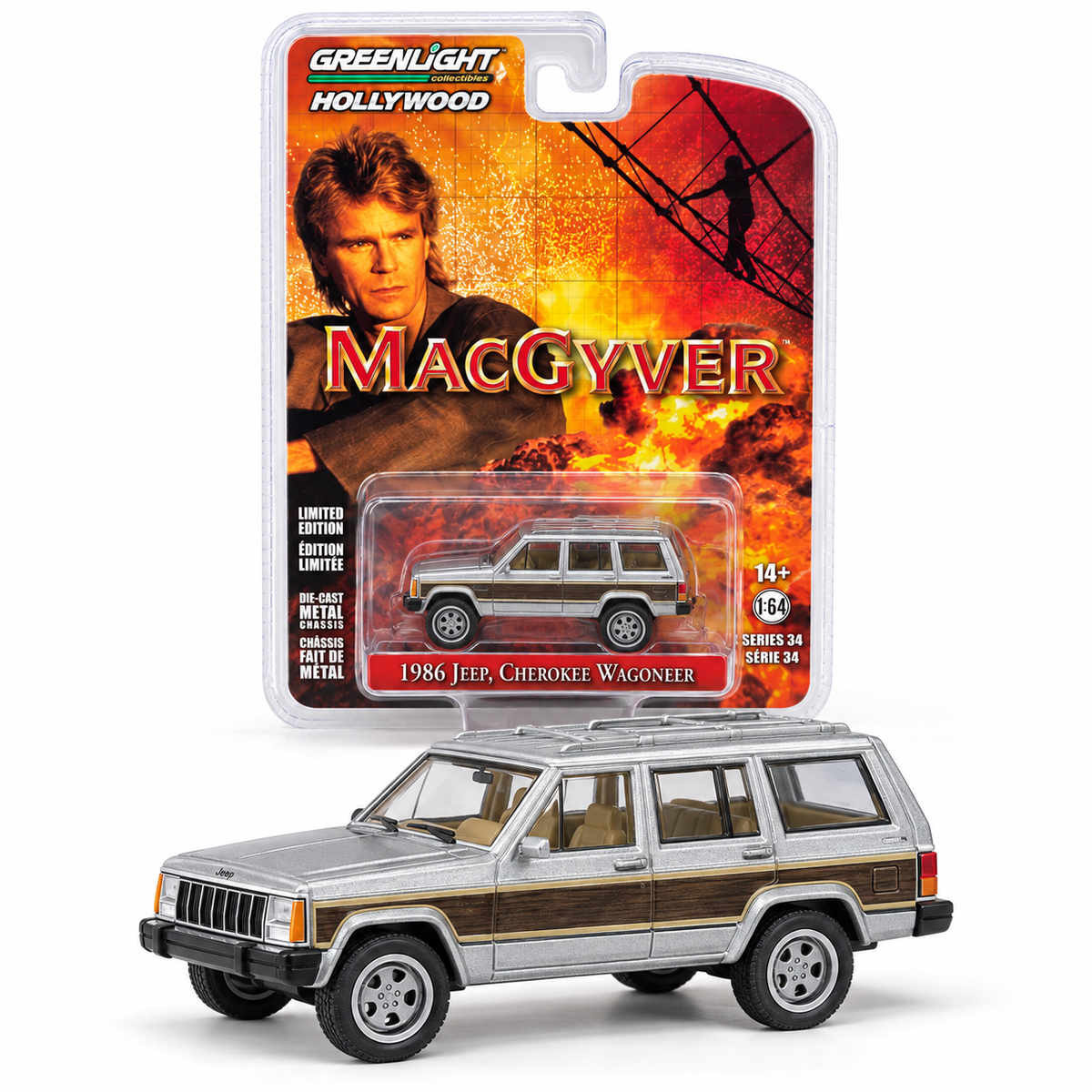 GreenLight Hollywood MacGyver Série 34 – Jeep Cherokee Wagoneer 1986 1:64