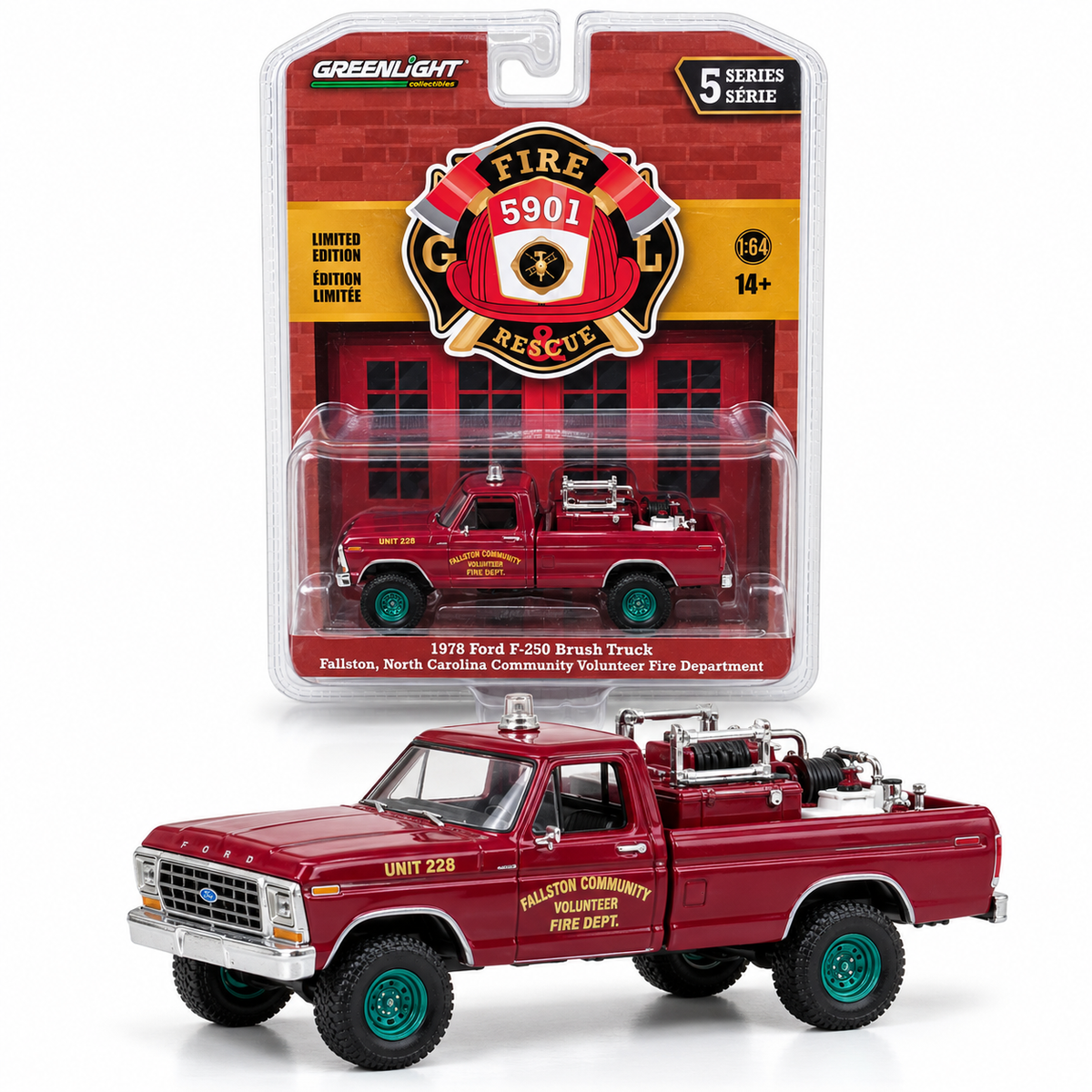 GreenLight Fire &amp; Rescue Série 5 – Ford F-250 Brush Truck 1978 1:64