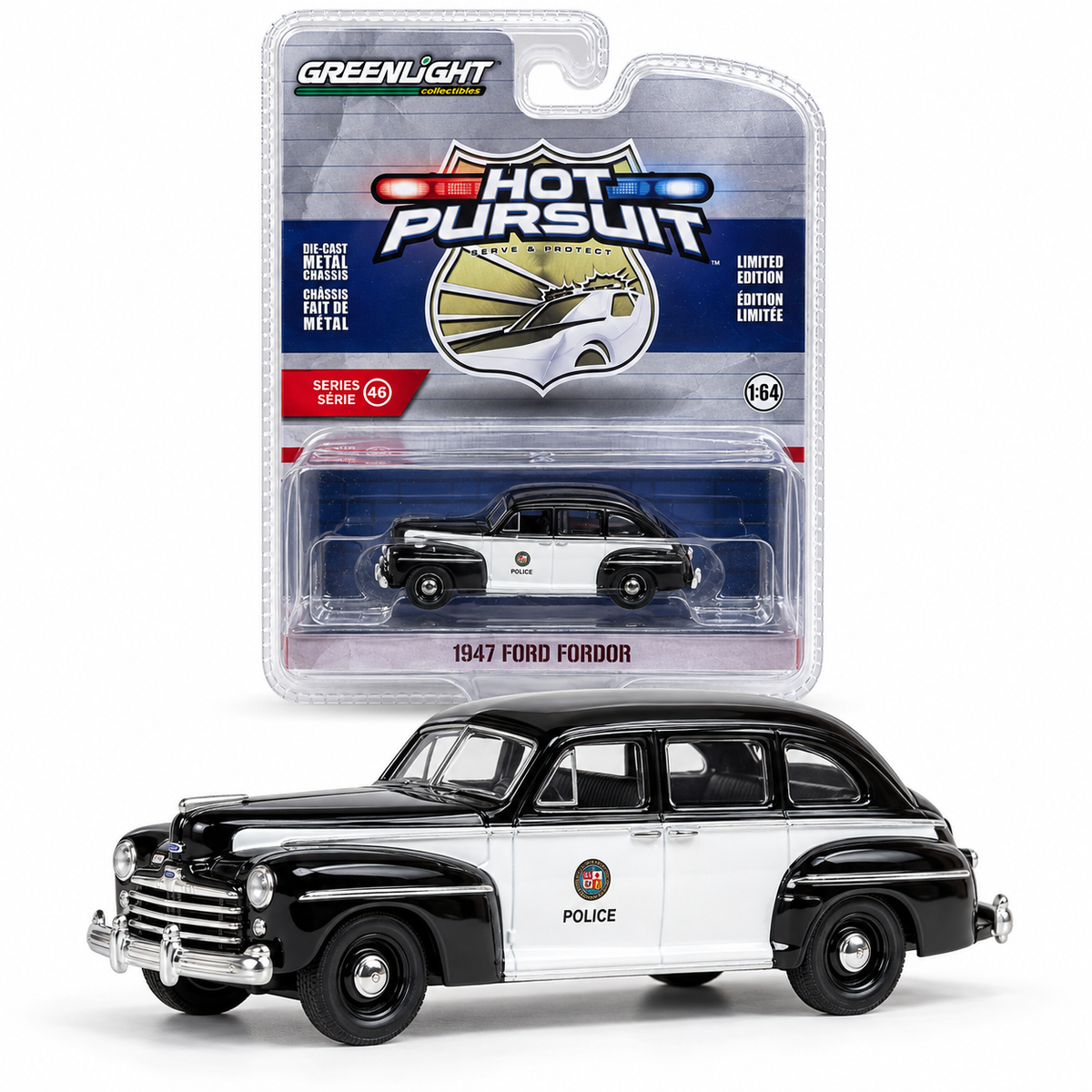 GreenLight Hot Pursuit Série 46 – Ford Fordor 1947 Police 1:64