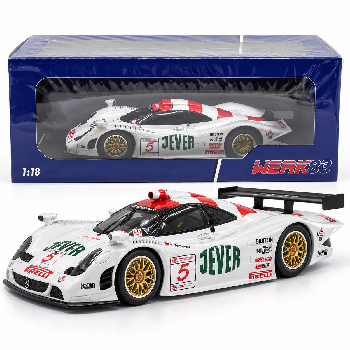 Mercedes-Benz CLK GTR FIA GT 1998 #5 Bernd Schneider 1:18