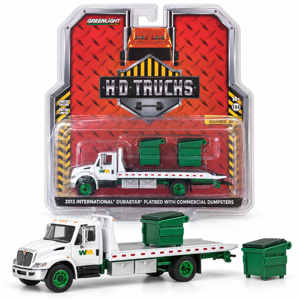 GreenLight H.D. Trucks Série 2 – International DuraStar plateau avec bennes commerciales 2013 1:64