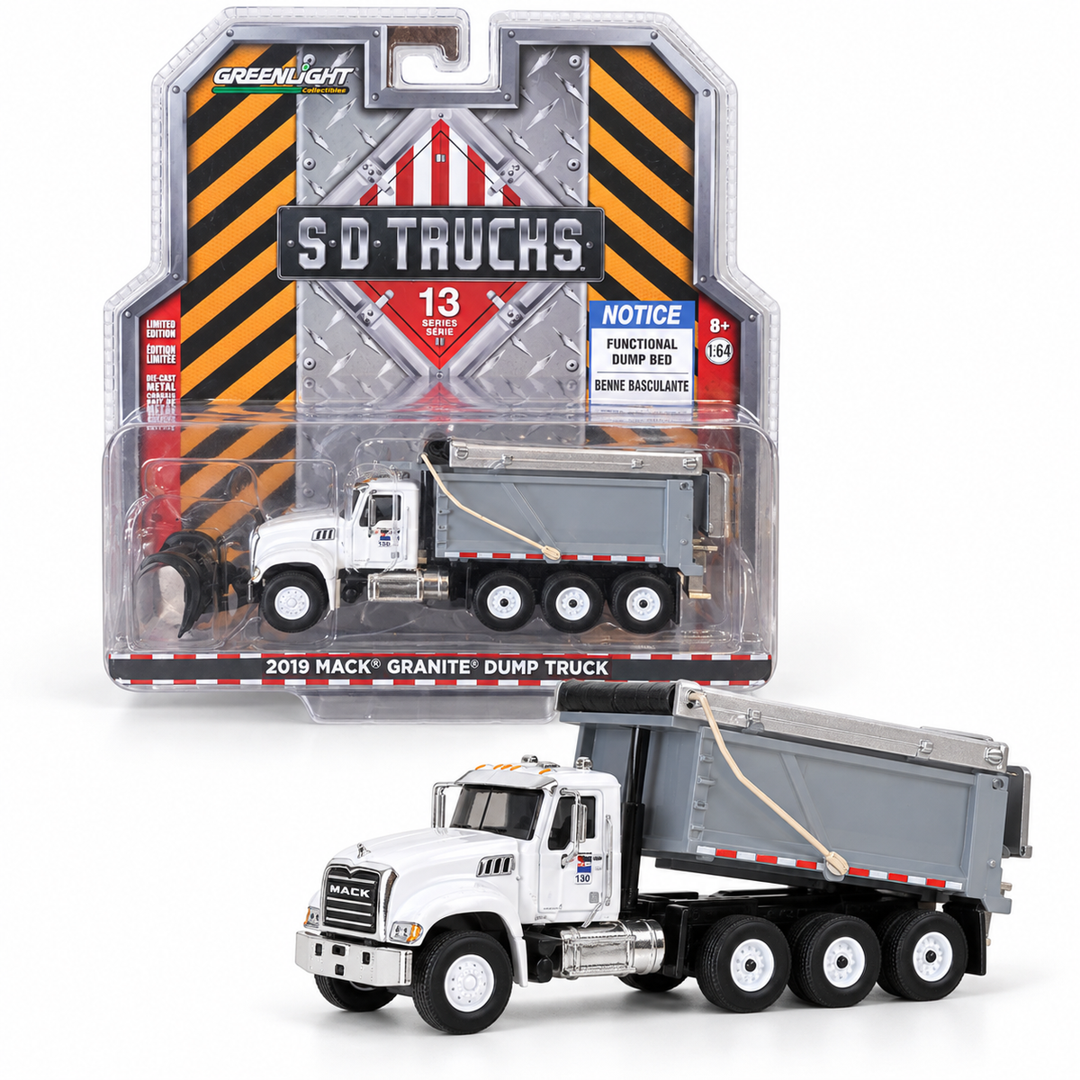 GreenLight S.D. Trucks Série 13 – Mack Granite benne basculante 2019 1:64