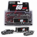 Ford F-150 XL 2020 avec Ford Mustang « Eleanor » 1967 et remorque fermée 1:64 – Gone in 60 Seconds