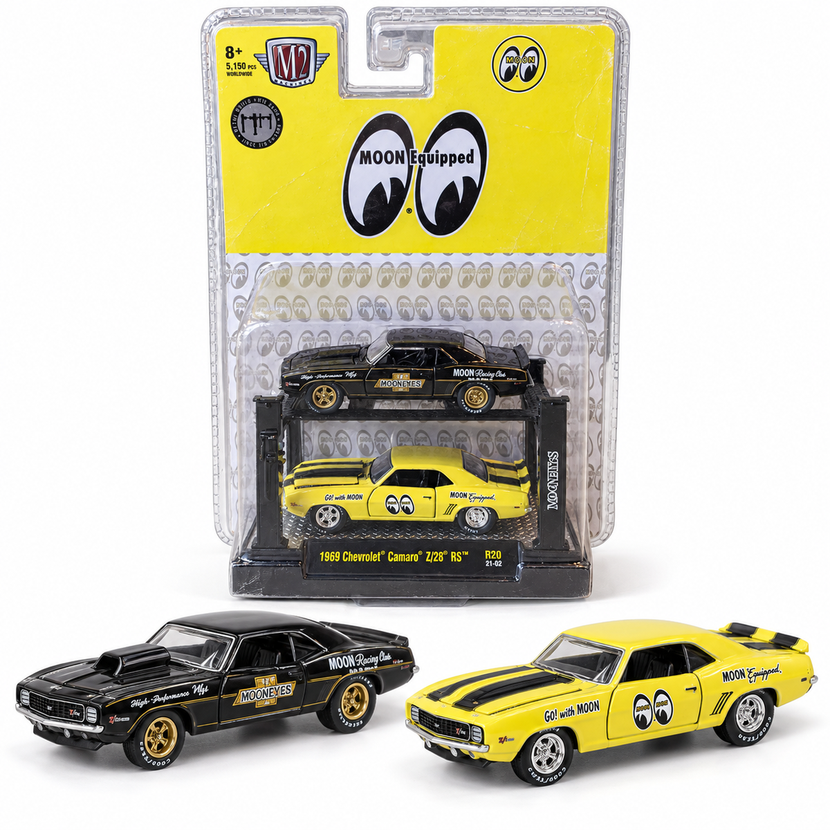 Ensemble Chevrolet Camaro Z/28 RS 1969 Moon Equipped 1:64 – M2 Machine