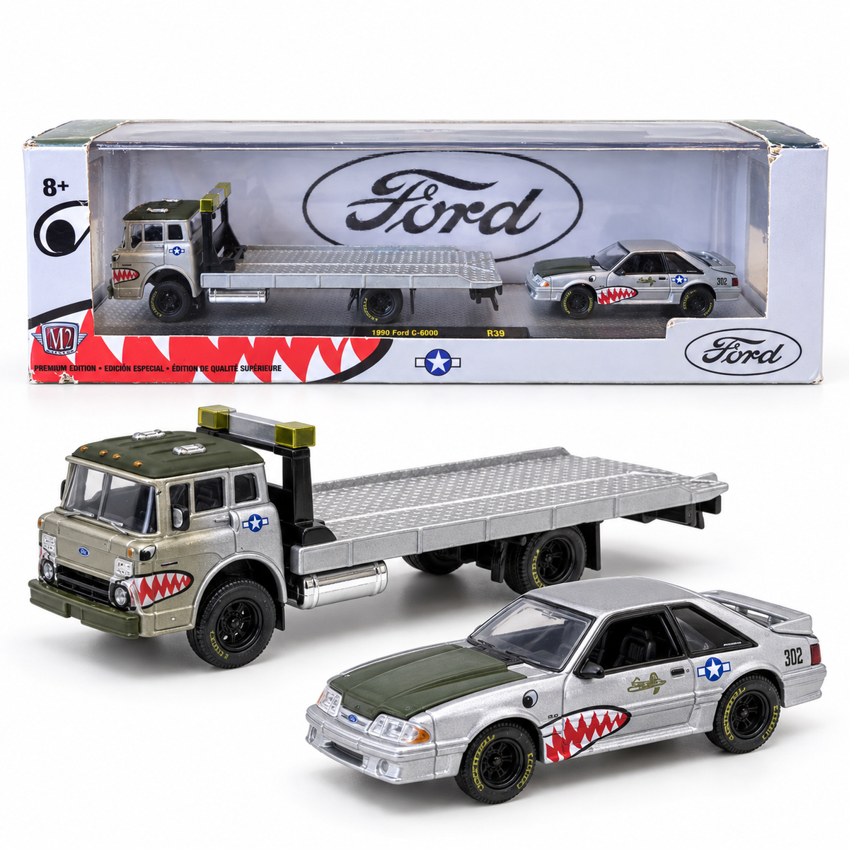Coffret Ford 1990 Ford C-6000 et Ford Mustang – M2 Machines