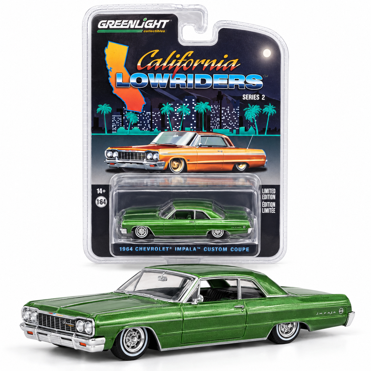 GreenLight California Lowriders Série 2 – Chevrolet Impala Custom Coupe 1964 1:64