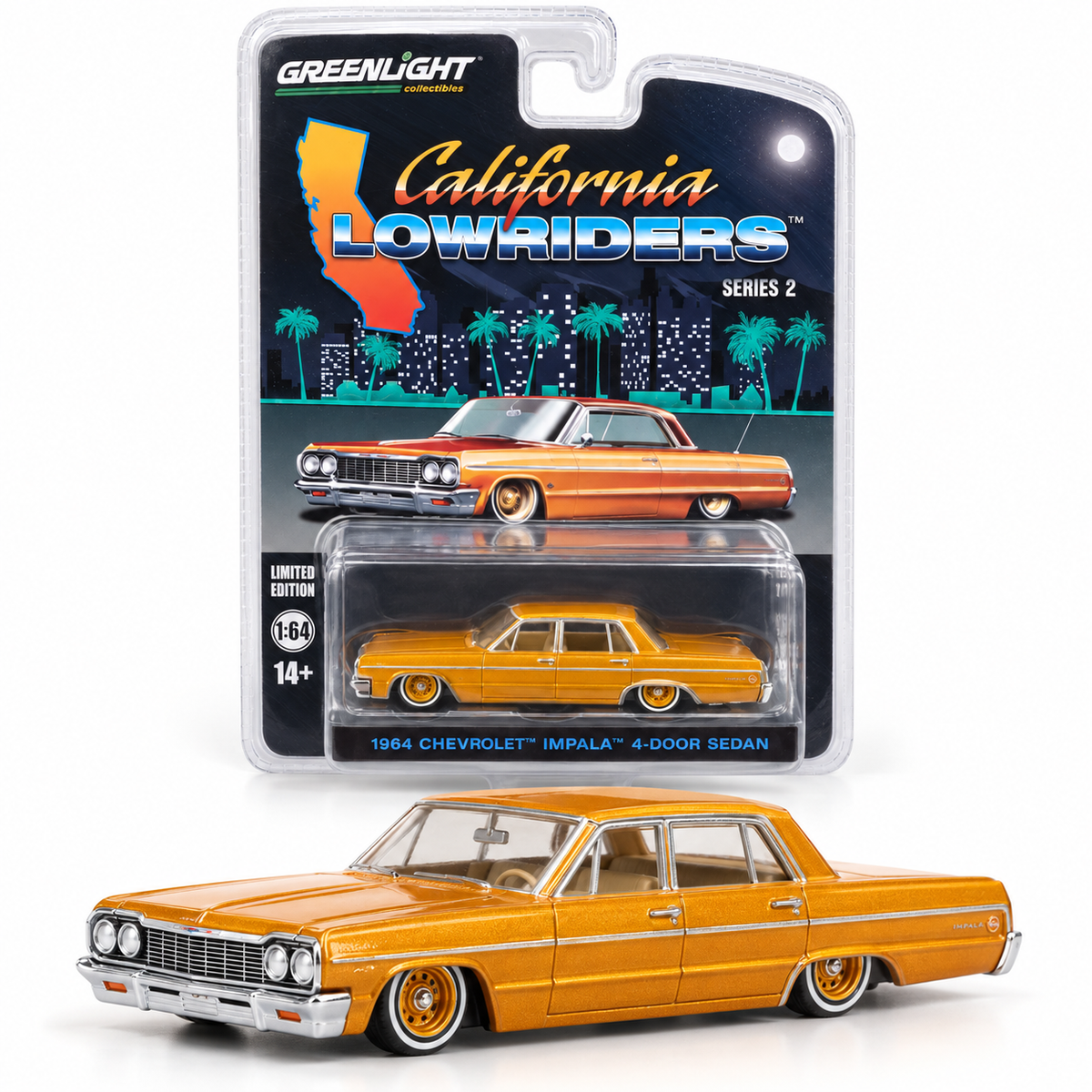 GreenLight California Lowriders Série 2 – Chevrolet Impala 4 portes 1964 1:64