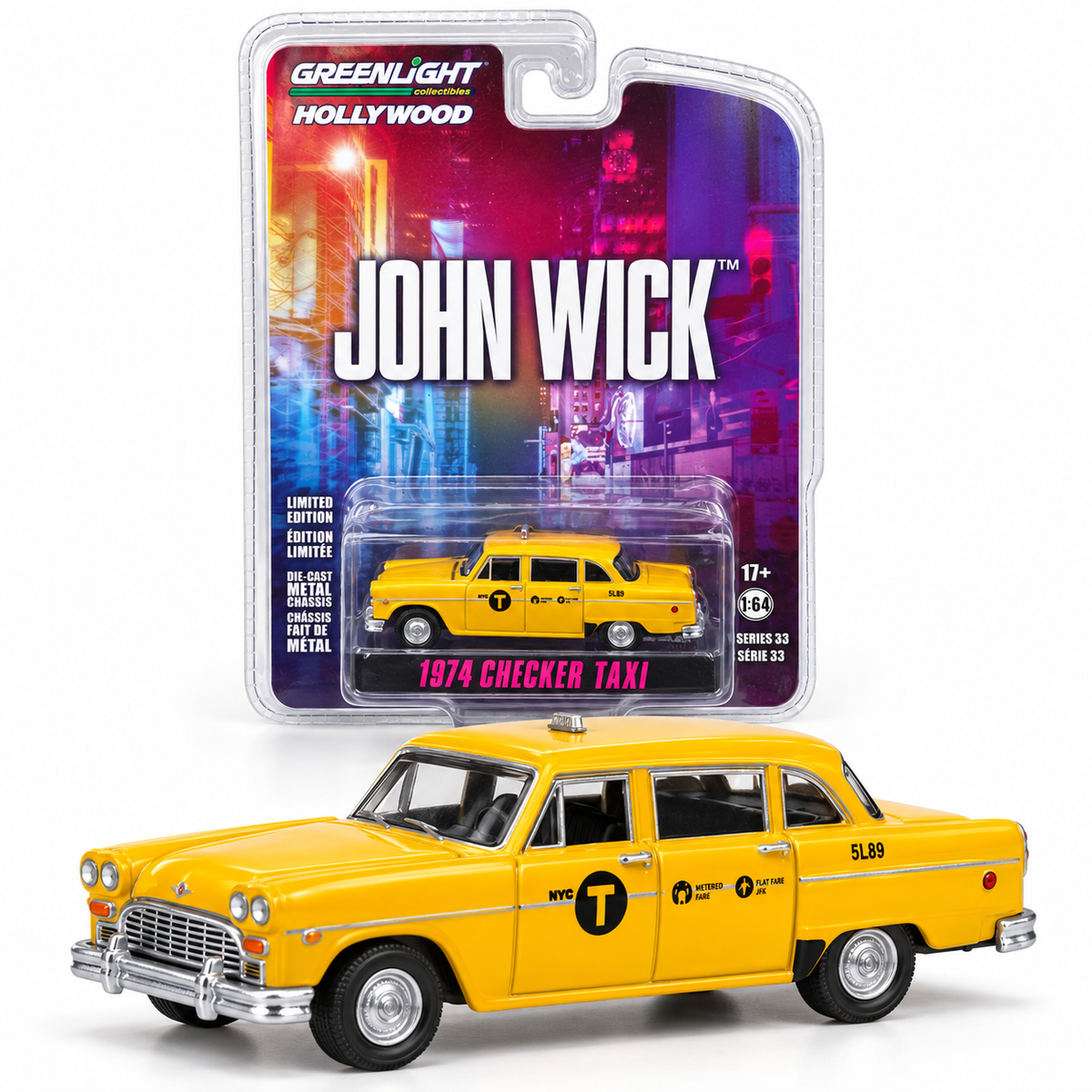 GreenLight Hollywood John Wick Série 33 – Checker Taxi 1974 1:64